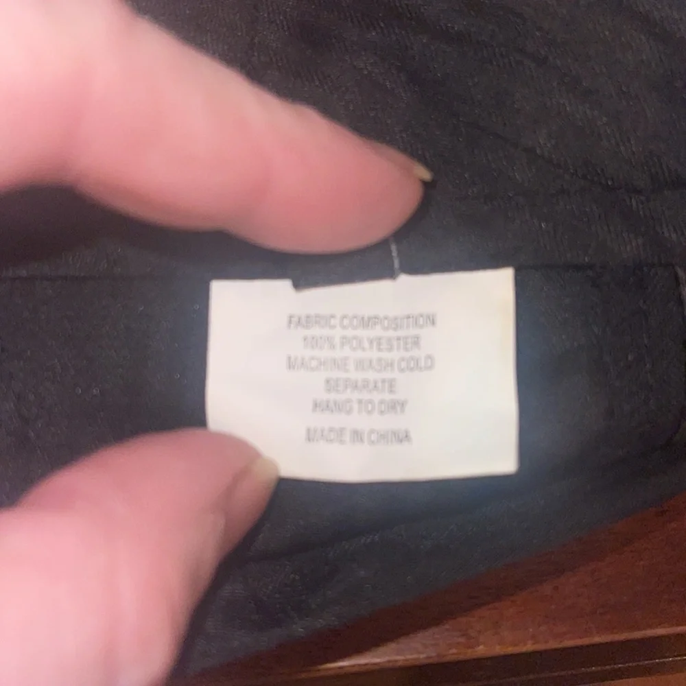 Formal Fashions men’s black tuxedo jacket and pants. Jacket 38S, Pants 34x34